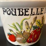 Vintage table bin in varnished stoneware LML Martin