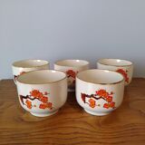 Orange flower tea cups