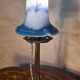 lampe bronze art nouveau tulipe pate de verre signé lumieres de la ville 40