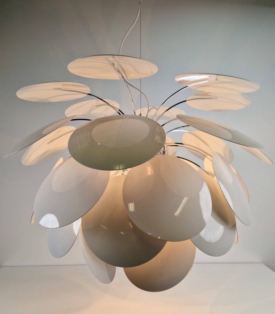 Suspension Discocó blanche par Christophe Mathieu pour Marset, années 2000.