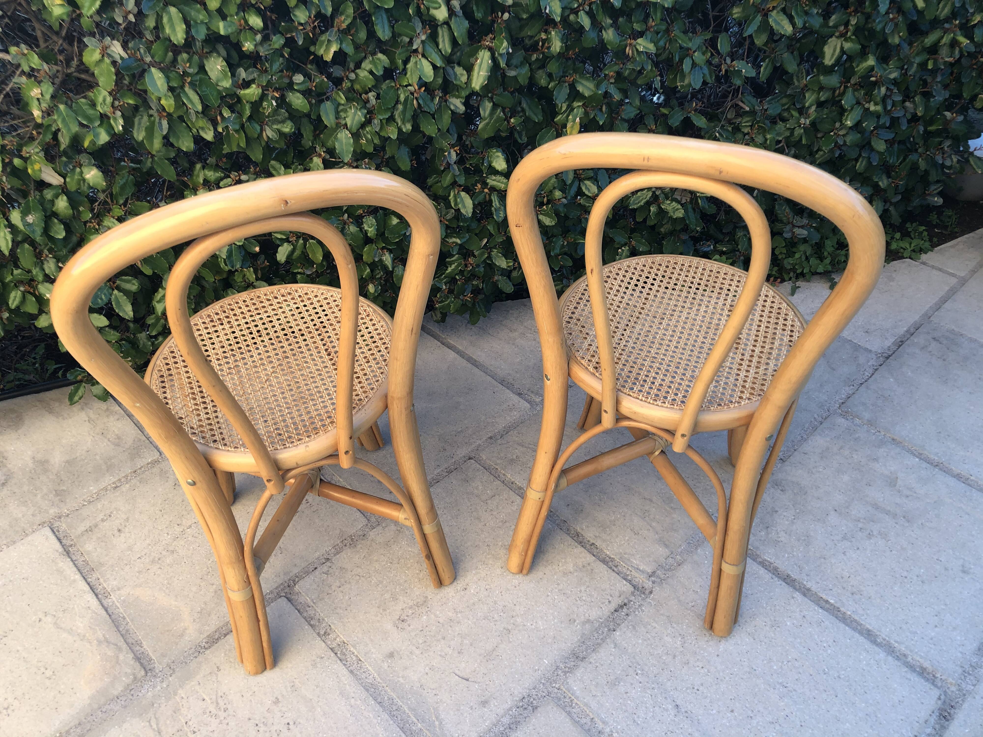 Vintage bamboo chairs and caning