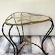 Vintage wrought iron tripod coffee table