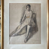 Drawing dancer in her dressing room - Charle Emmanuel Jodelet