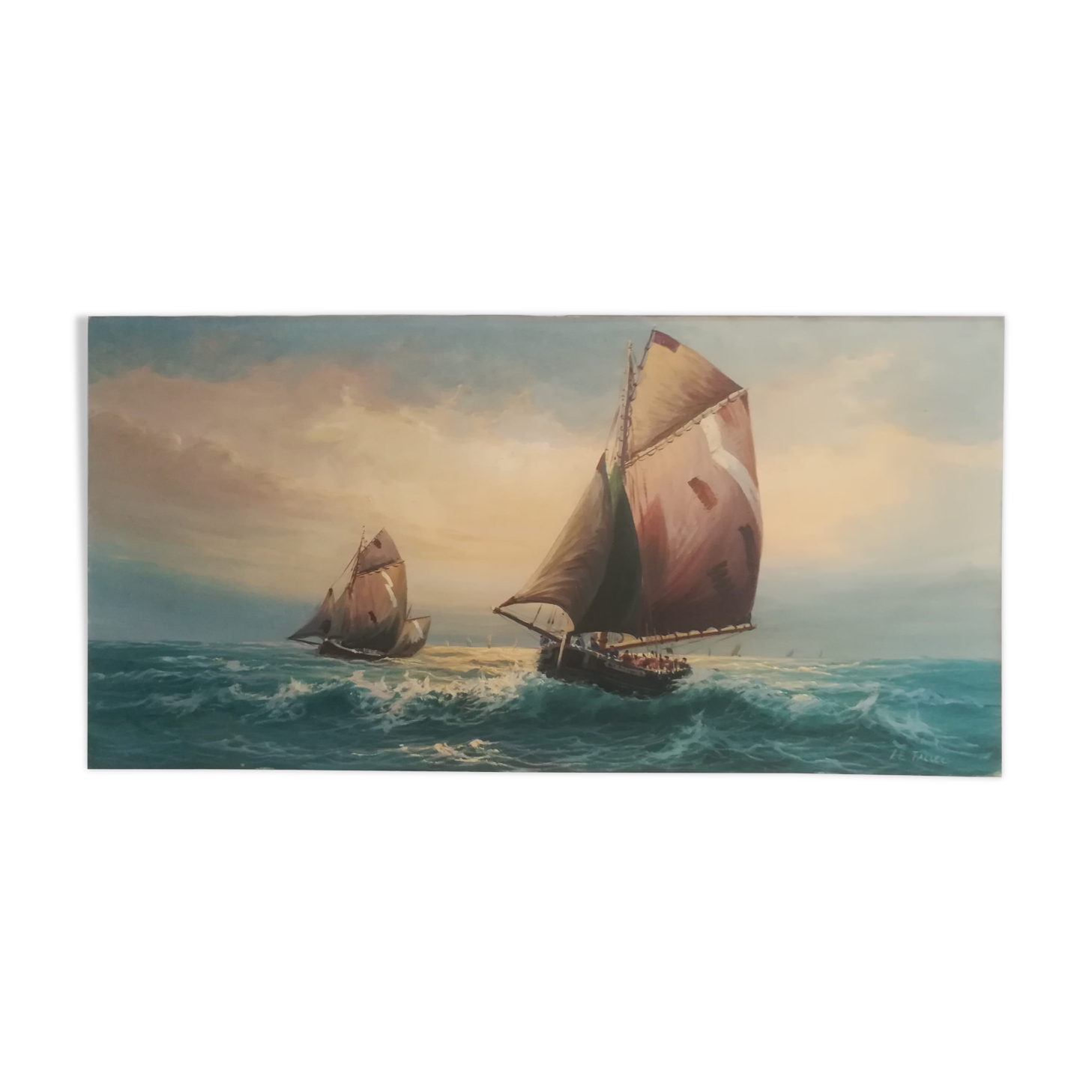 Huile sur toile marine signé Le Tallec