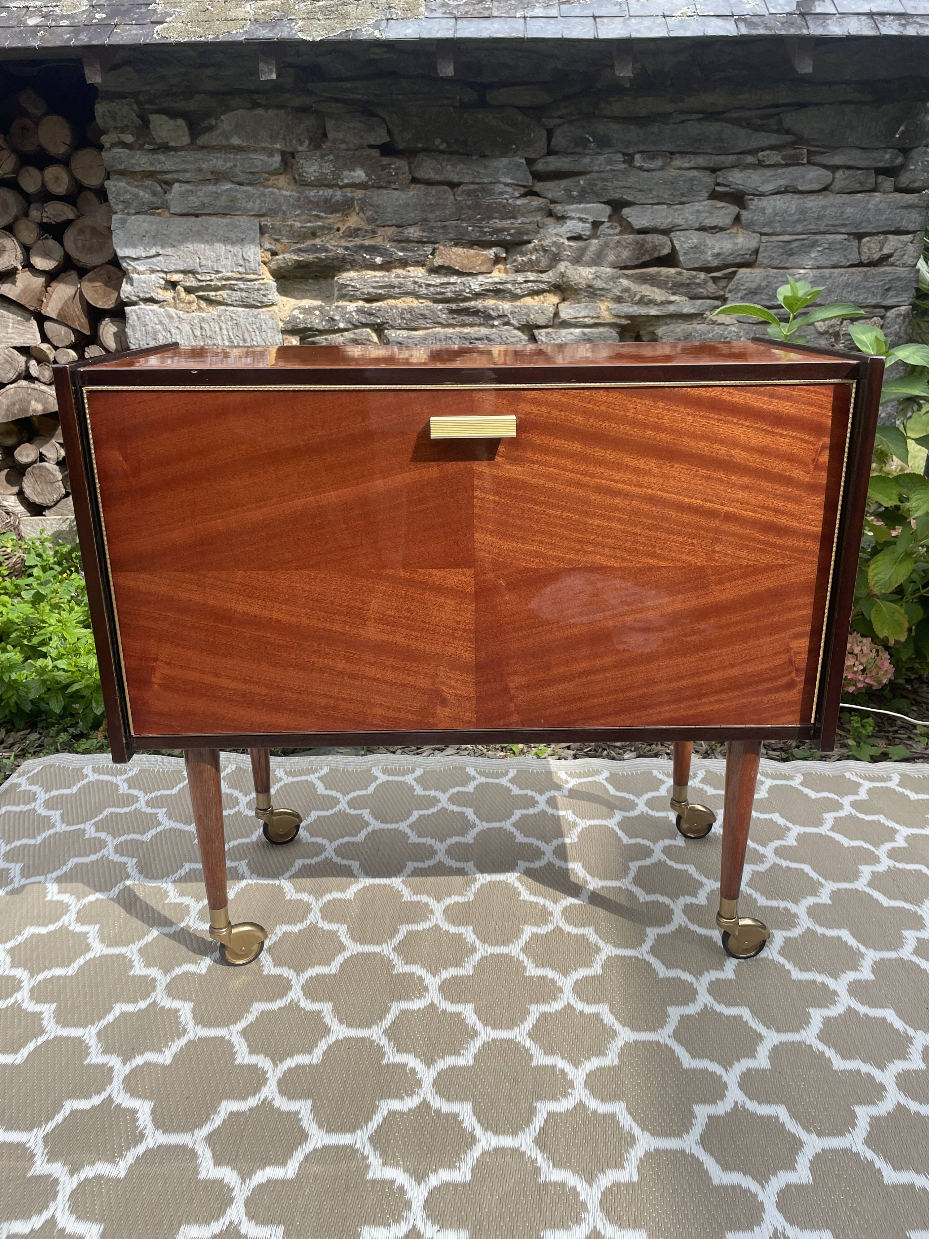 Bar cabinet on wheels