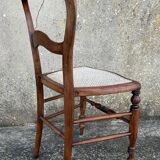 Chaise ancienne, restaurée, assise corde, fin XIXème s.
