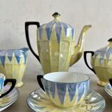 Art Deco coffee set in fine pearlescent porcelain 20s