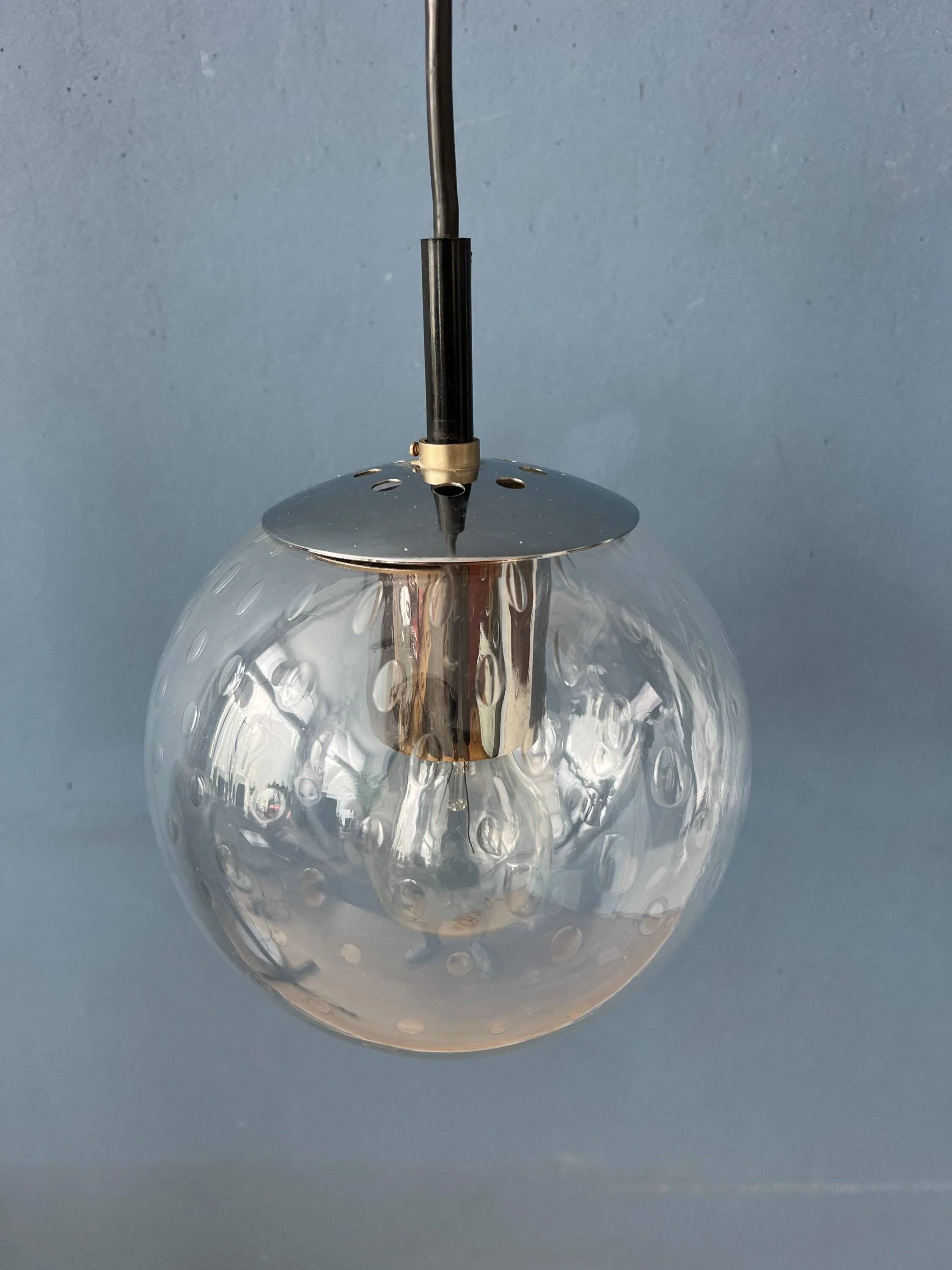 Small vintage bubble glass pendant Raak
