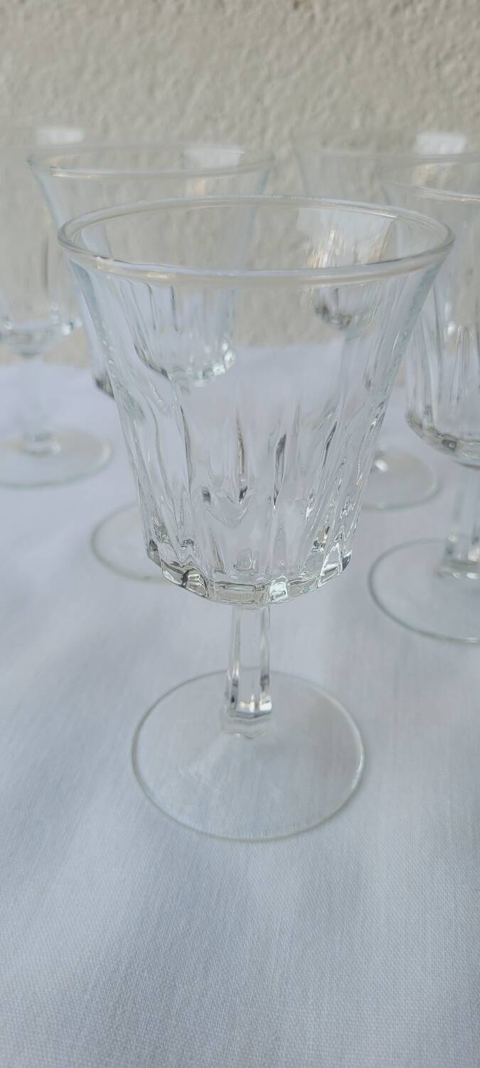 60's white wine glass set