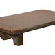 Old Burmese teak tea table original blue patina