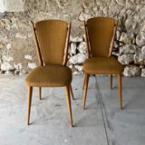 Paire chaises annees 40 pied compas