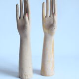 Wooden glove display mannequin hands, 1930s, set of 2.
