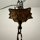 Bronze Crystal Beaded Light Pendant 1940’s