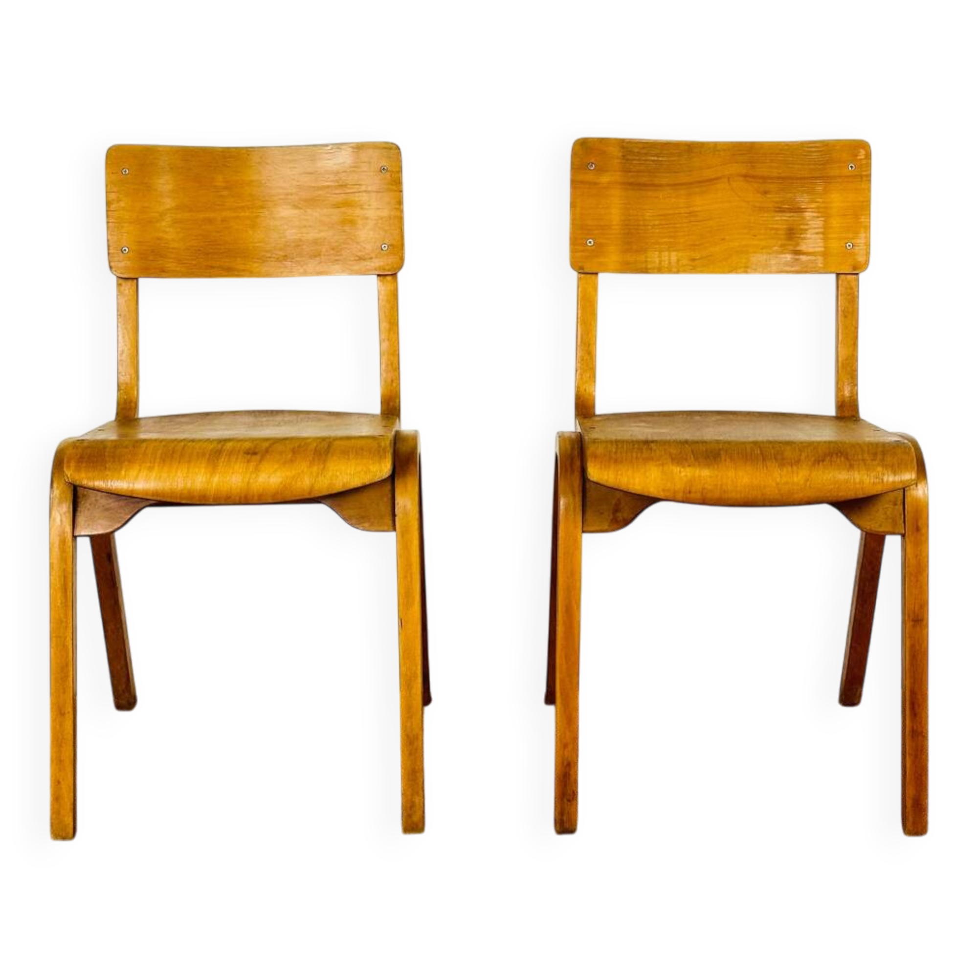 2 school chairs from the 1960s