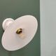 Applique abat-jour vintage en opaline blanche