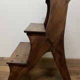 Walnut bookcase step stool