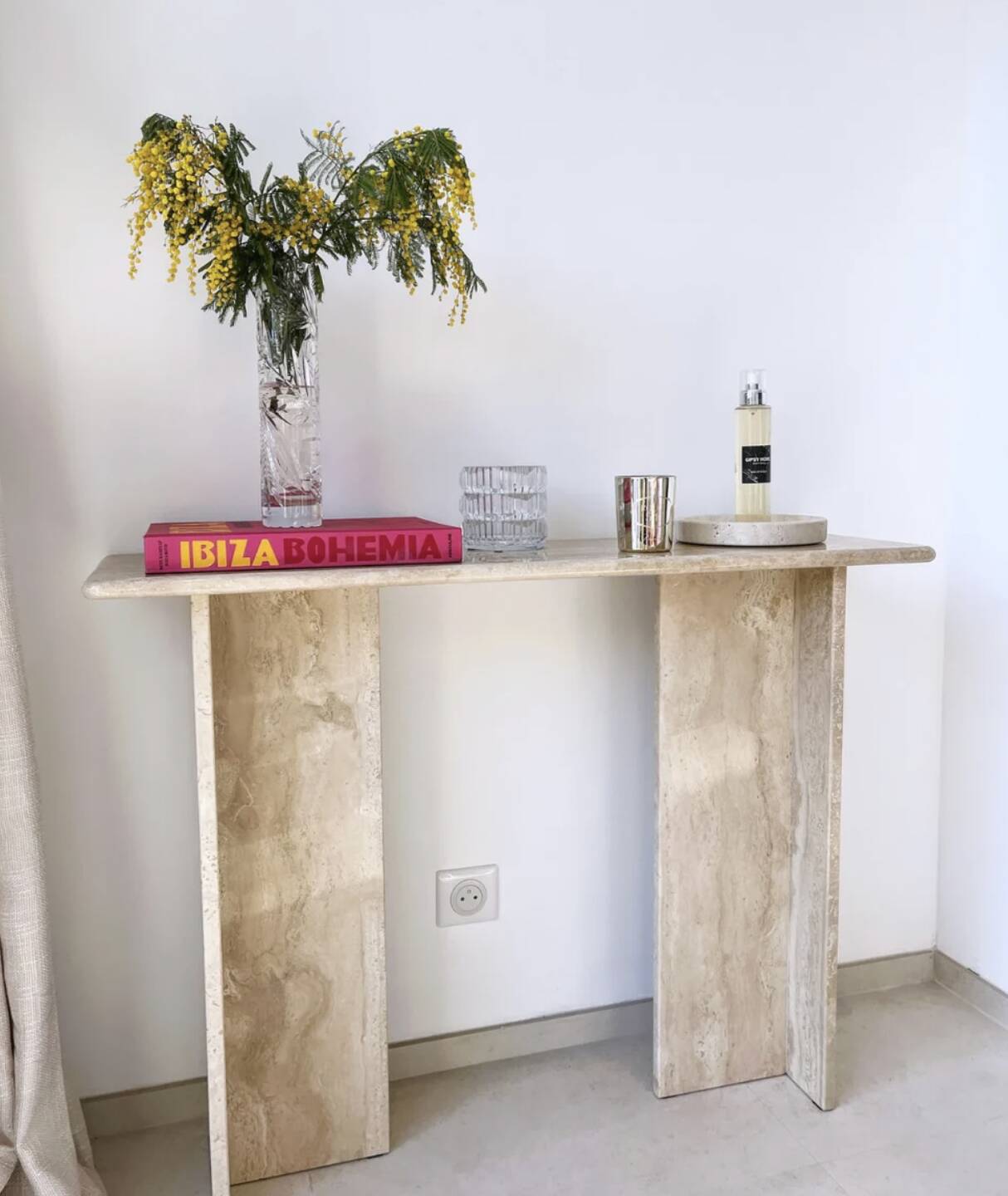 Console 100% Travertin brut
