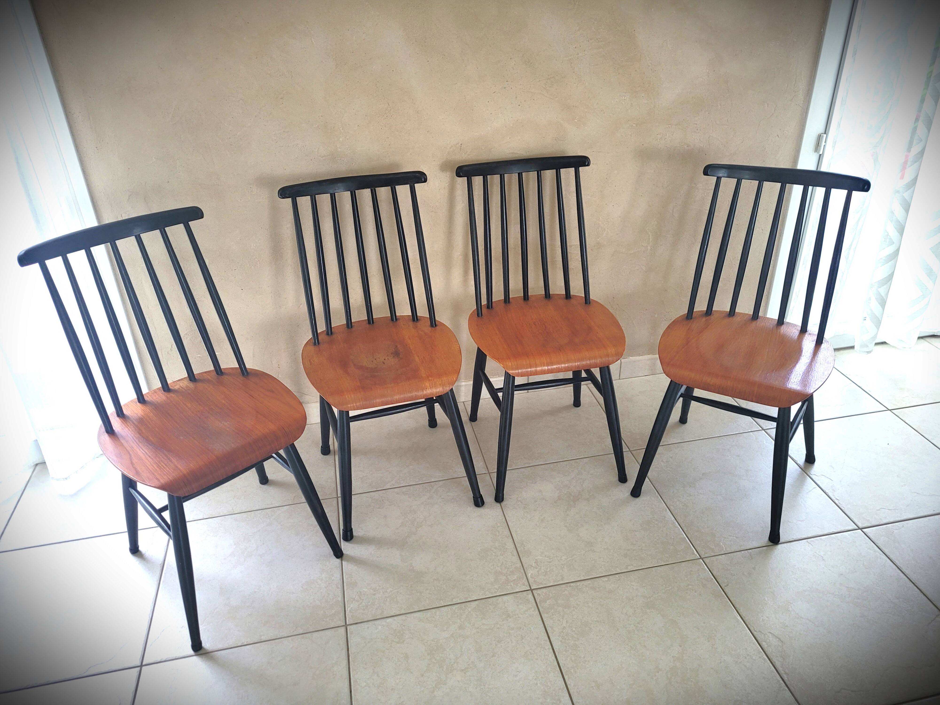 Set of 4 Scandinavian style Fanett chairs by Ilmari Tapiovaara