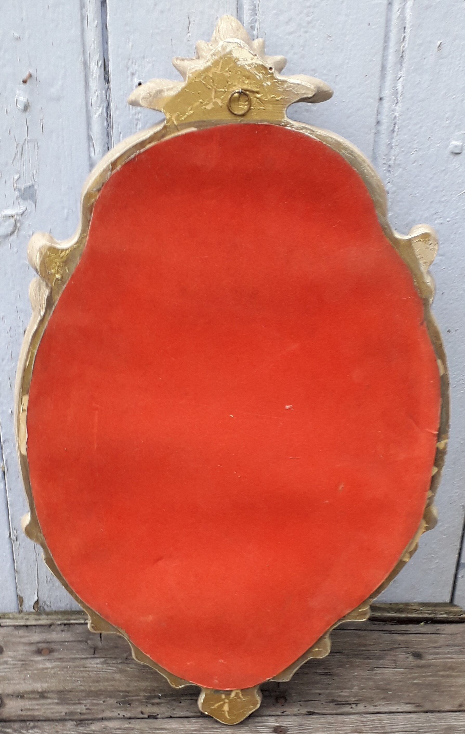 Silver wooden mirror 55 x33 cm