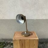 Antique desk lamp in gold metal Aluminor France vintage