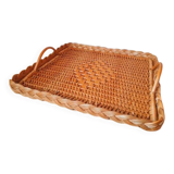 Woven rattan plateau 60s