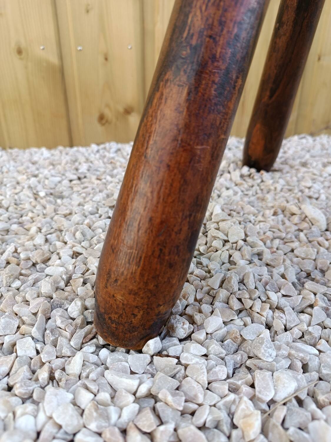 Solid wood tripod stool