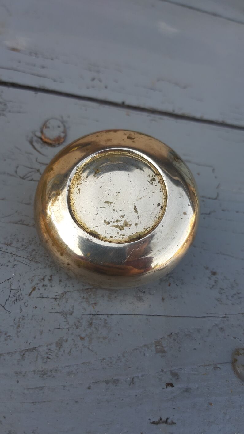 brass and copper navy ink ashtray