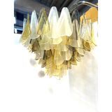 Venetian Amber and Fumè Multicolor “Rondini” Murano Glass Chandelier