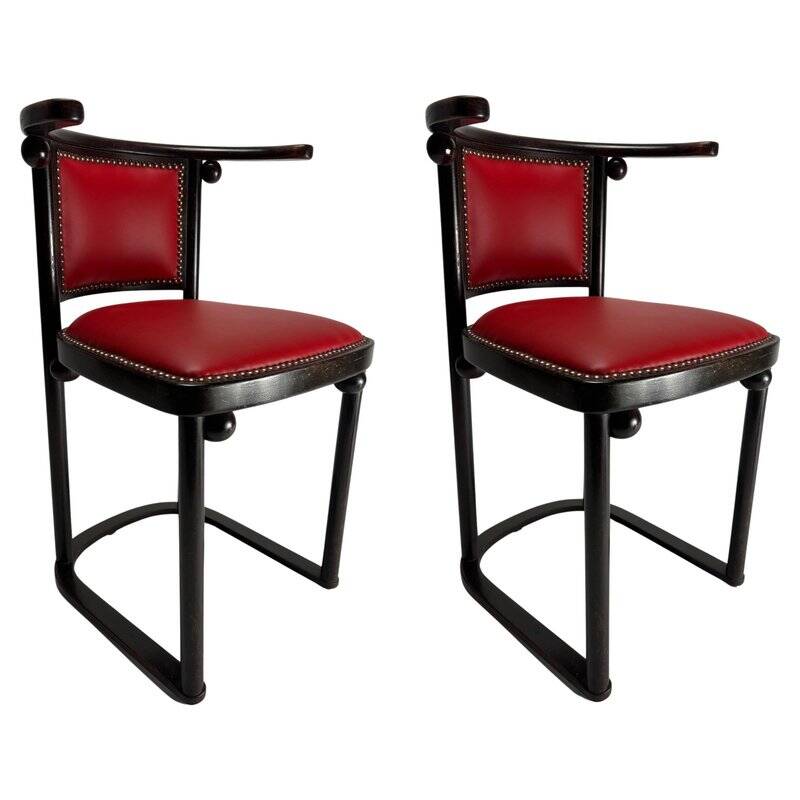Fledermaus Chairs attributed to Josef Hoffmann, Austria, 1905, Set of 2