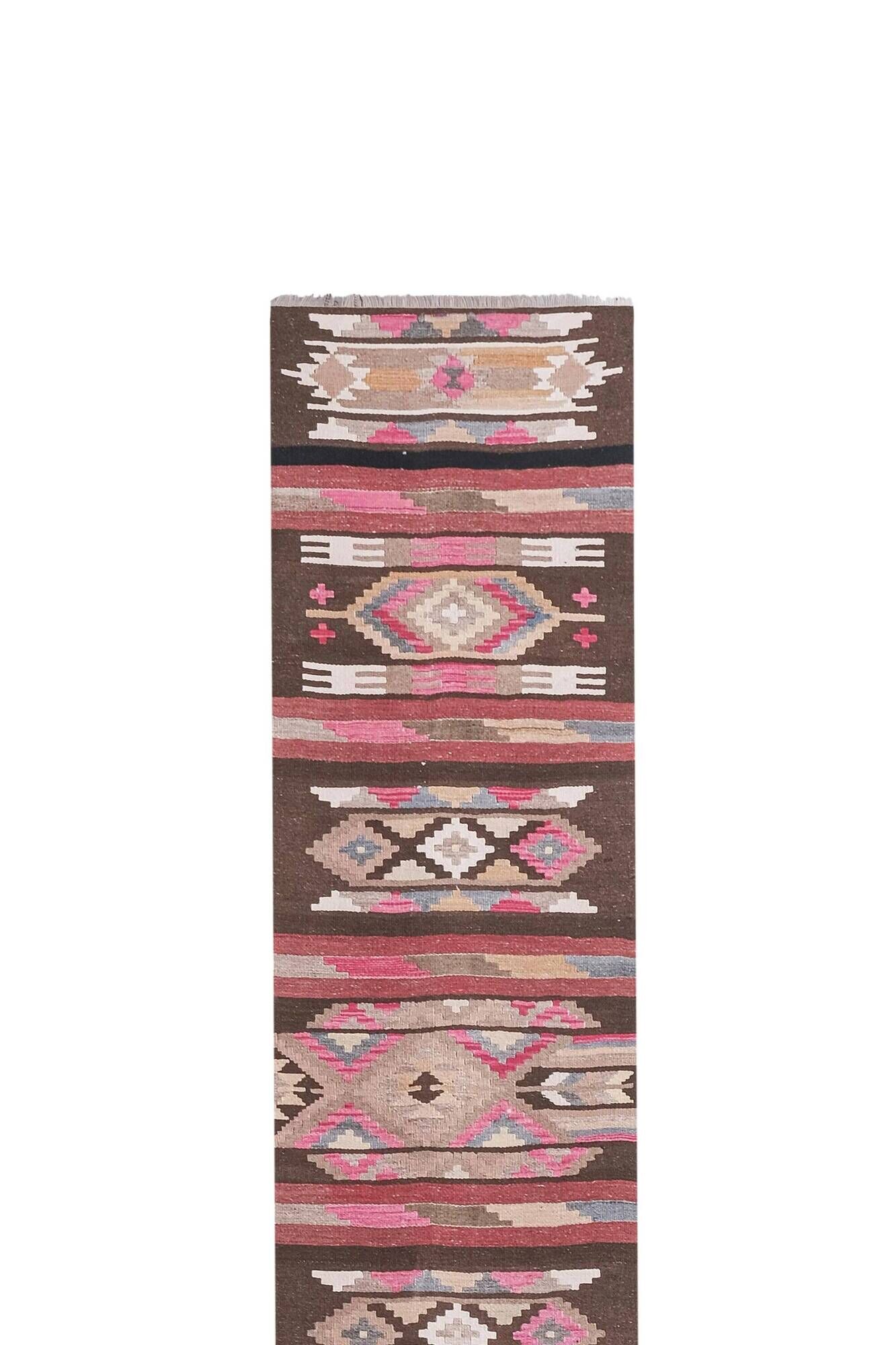 Vintage Turkish hallway rug 75x625 cm