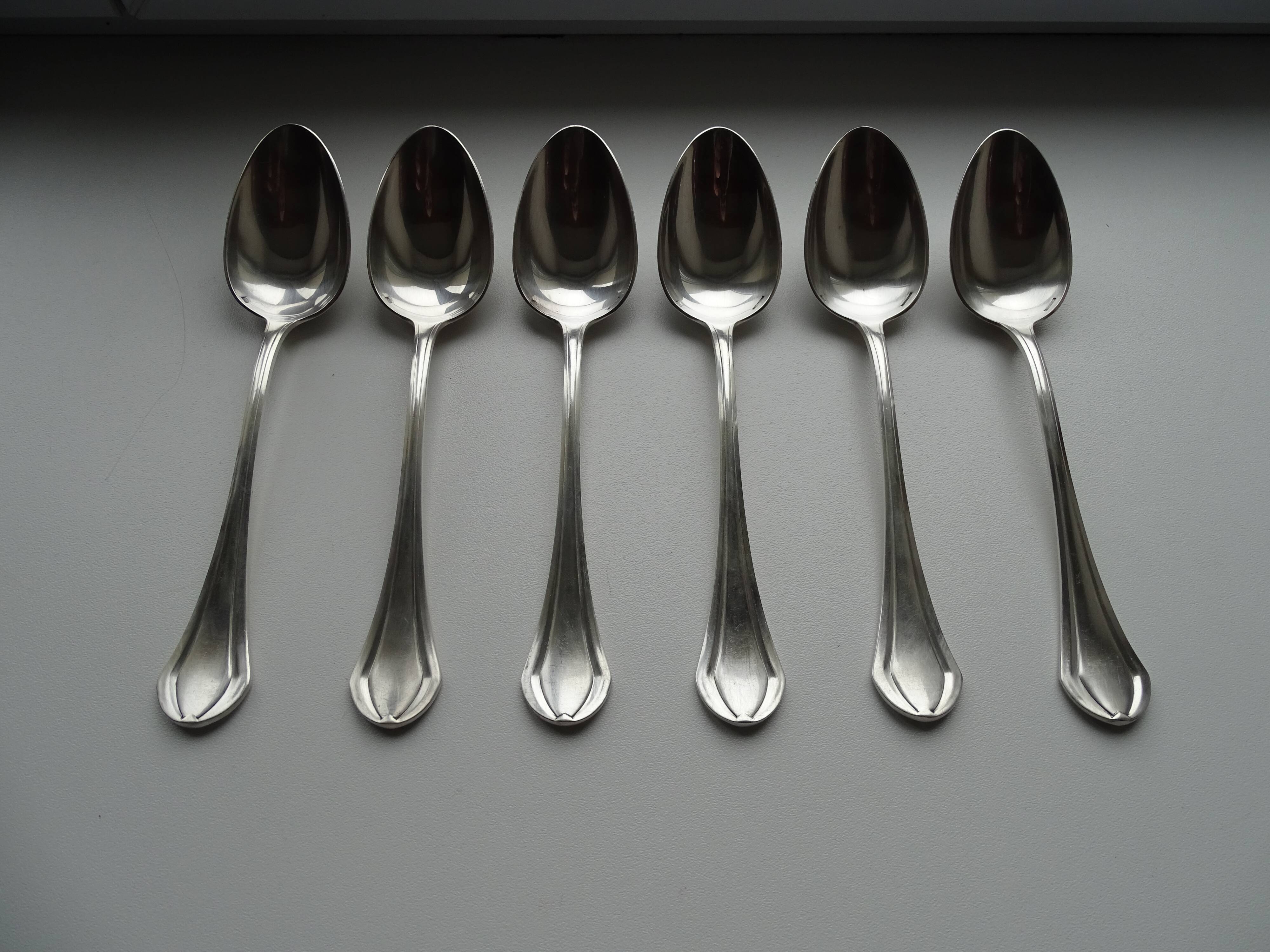 Christofle - 6 tablespoons / desserts silver metal model Printania - 20.2 cm