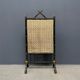 Antique black and gold faux bamboo fireplace screen