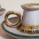 Duo of 50s ceramic hand candle holders