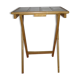 Table pliante en bois et faïence