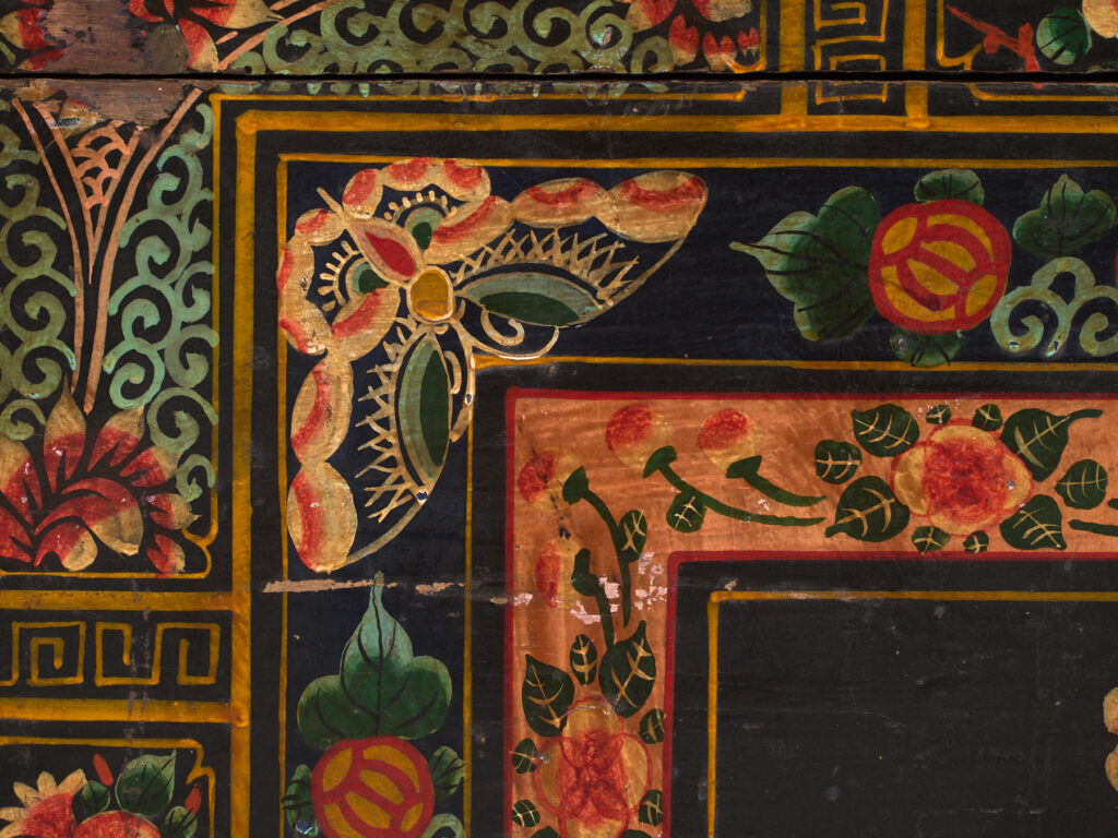 Antique Chinese chest painted in pine wood – China, circa 1900