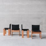 Set of Four Italian Scarpa 'Monk' Mid-Century Dining Chairs