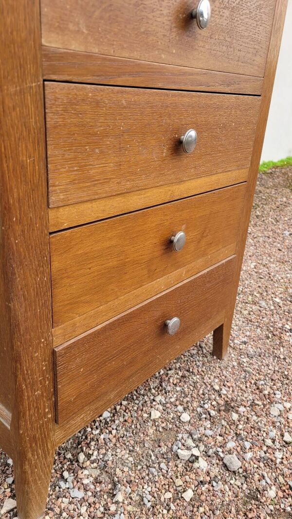 Commode meuble à tiroirs pied compas vintage- 1950s