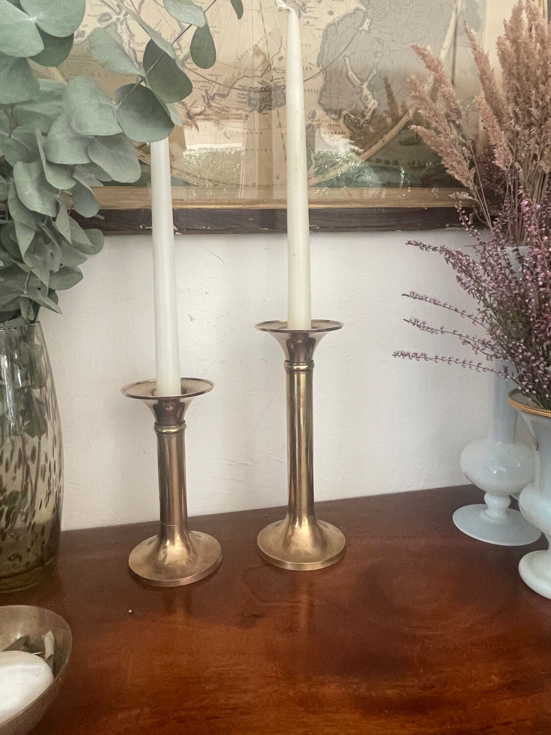 Pair of vintage brass candlesticks