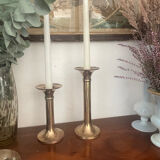 Paire de bougeoirs en laiton vintage
