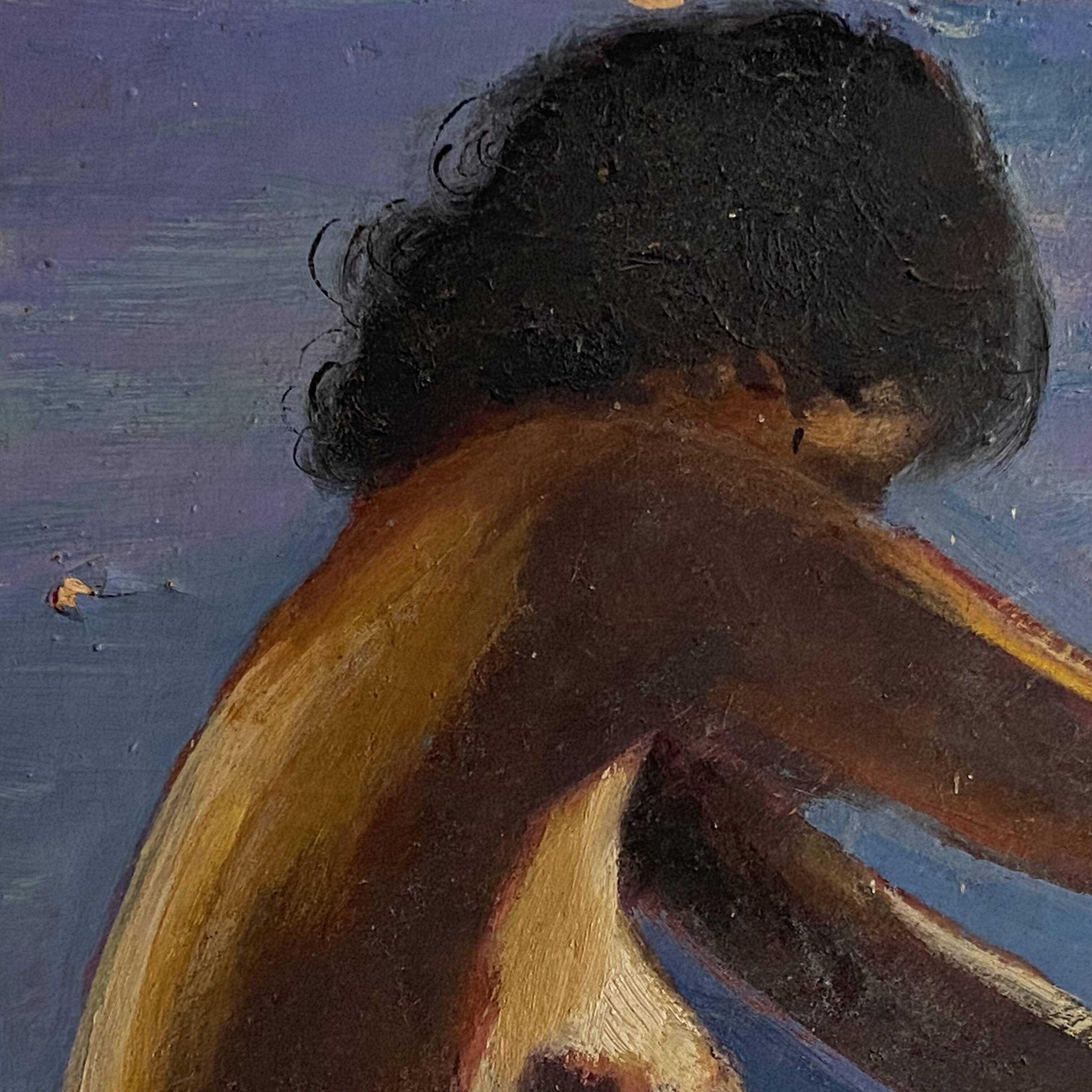 Painting. 1970. Woman sitting.