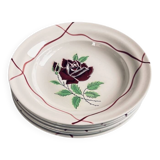 Set of 6 deep plates Saint-Amand "Dominique" 1950s Hand Decorated