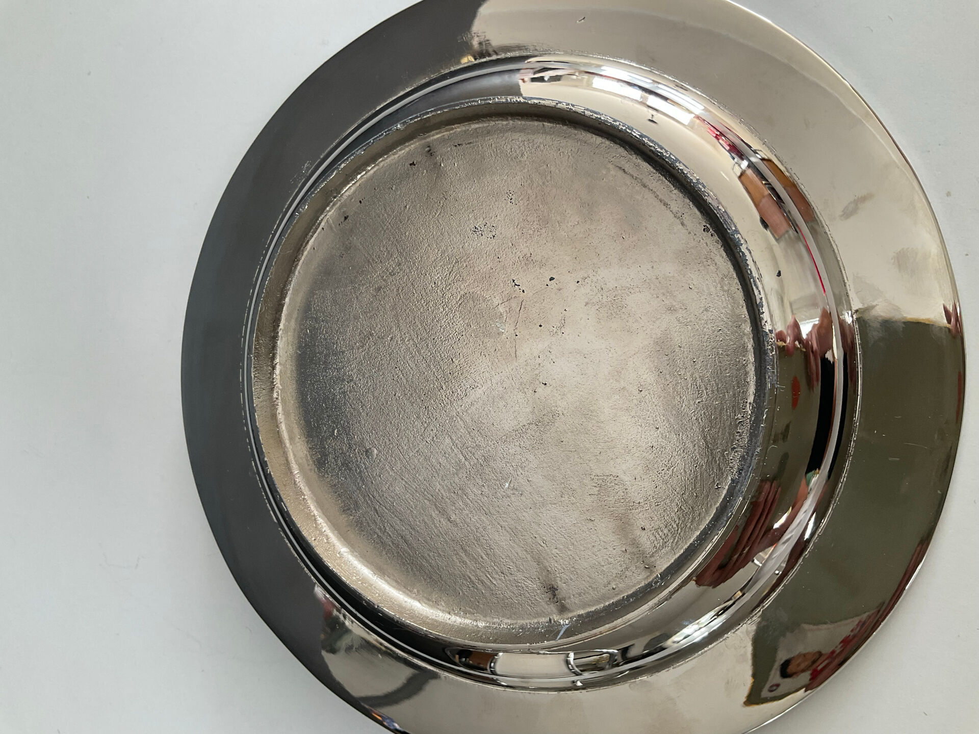 Vintage metal chrome and brass pocket tray