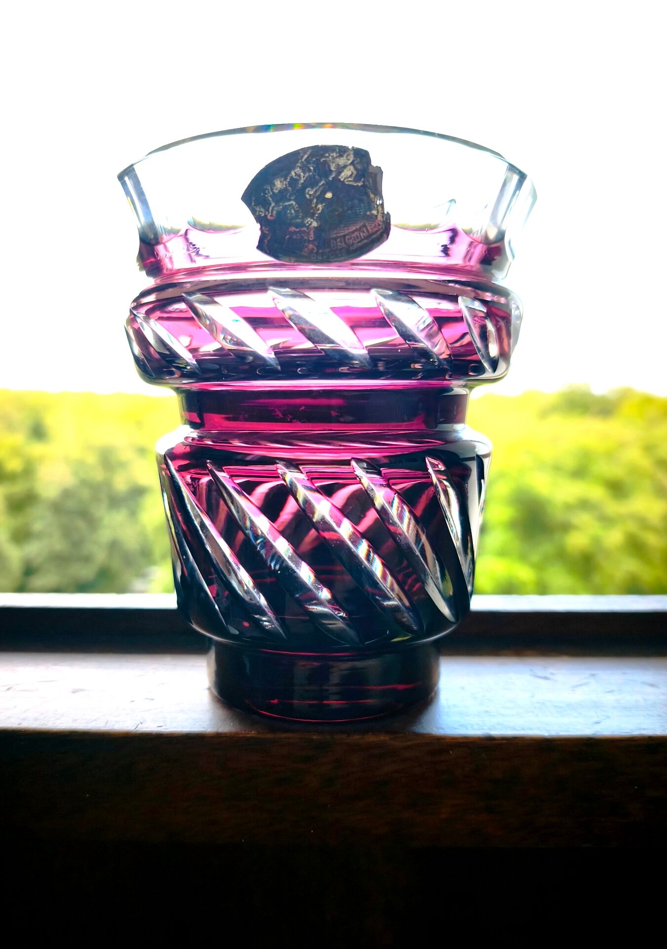 Ruby Red Boléro Crystal Vase Val Saint Lambert