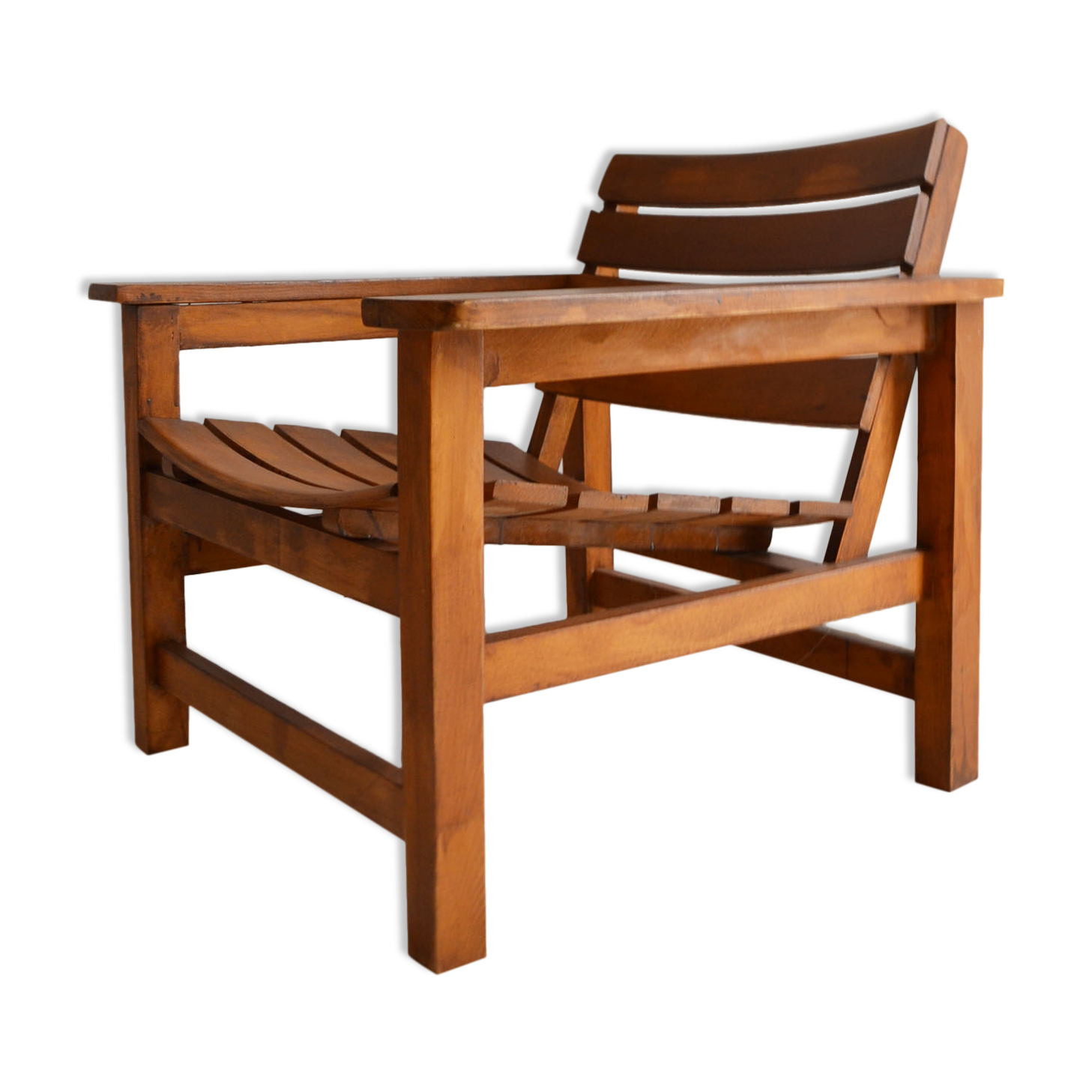 Massive wooden chair 1970