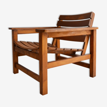 Fauteuil en bois massif 1970