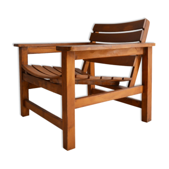 Fauteuil en bois massif 1970