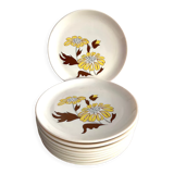 9 Sovirel opaline dessert plates