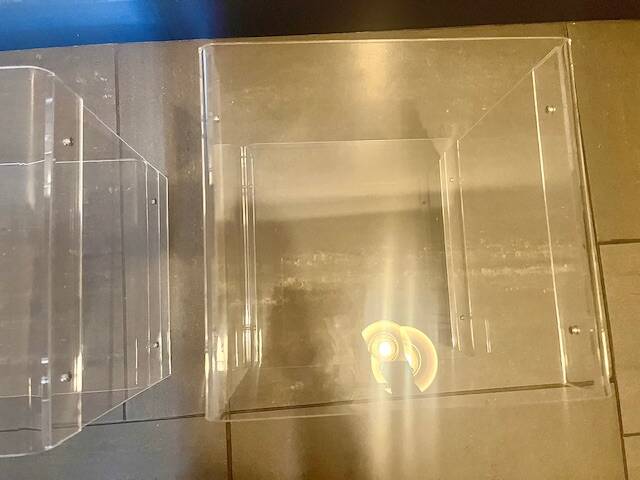 Pair of vintage Roche Bobois 70s plexiglass bedside tables