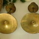 Pair of vintage engraved brass candle holders