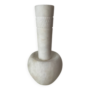 Single flower vase in white alabaster
